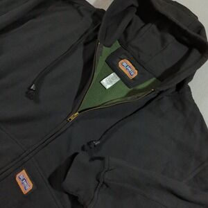 Big Smith Black Full Zip Hoodie Jacket Workwear Men's XL Thermal Lined